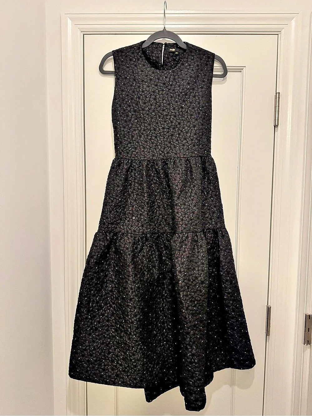 Maje Floral Midi Dress in Black Size 36 Like New